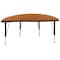 Flash Furniture Half Round 24 W, 47.5 L, 25.25 H, Chrome, Laminate, Particleboard, Steel, Wood Grain XU-A48-HCIRC-OAK-T-P-GG - alternate 7